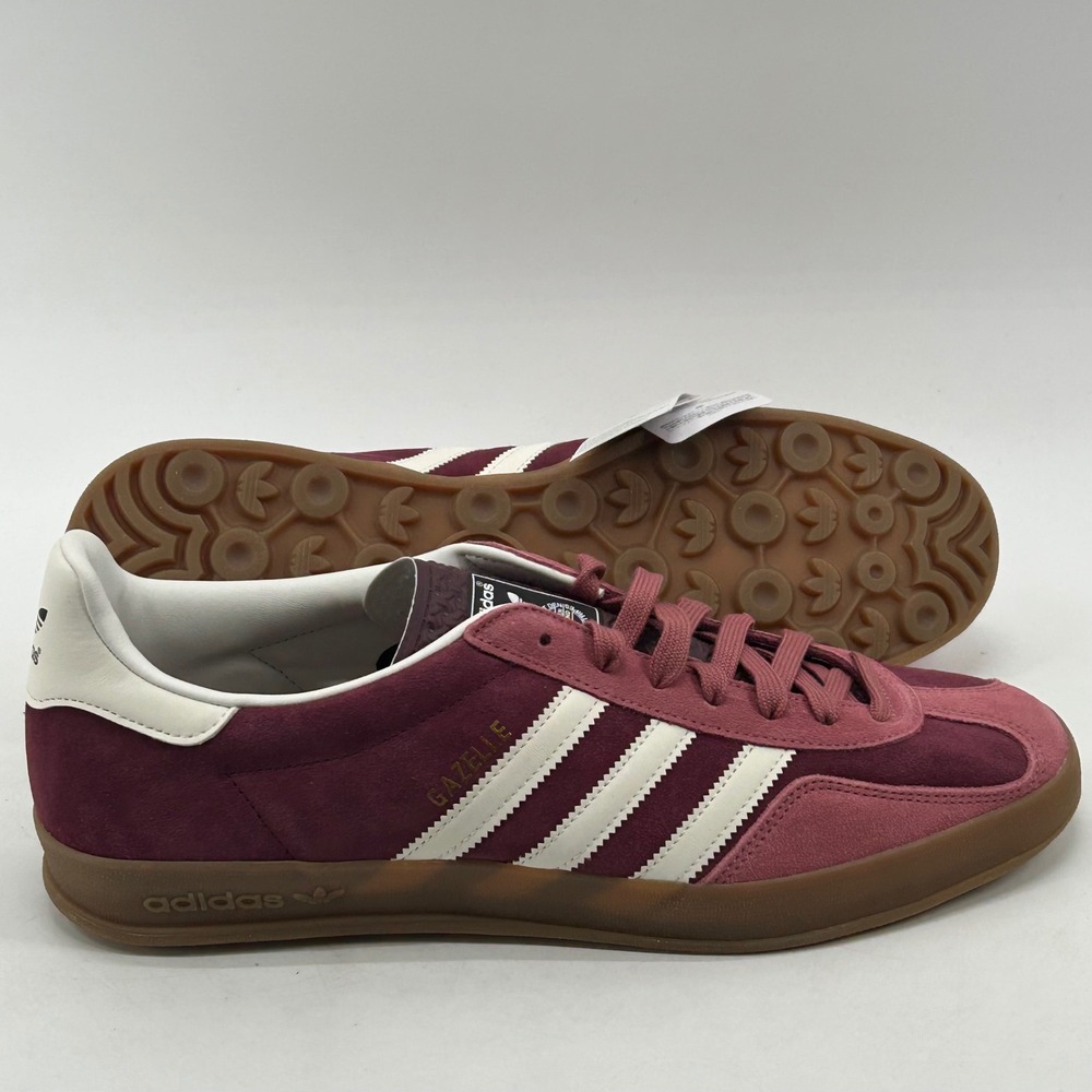 Adidas Gazelle Indoor Mens 13 Maroon Shadow Red Suede IF9647 New With Tags